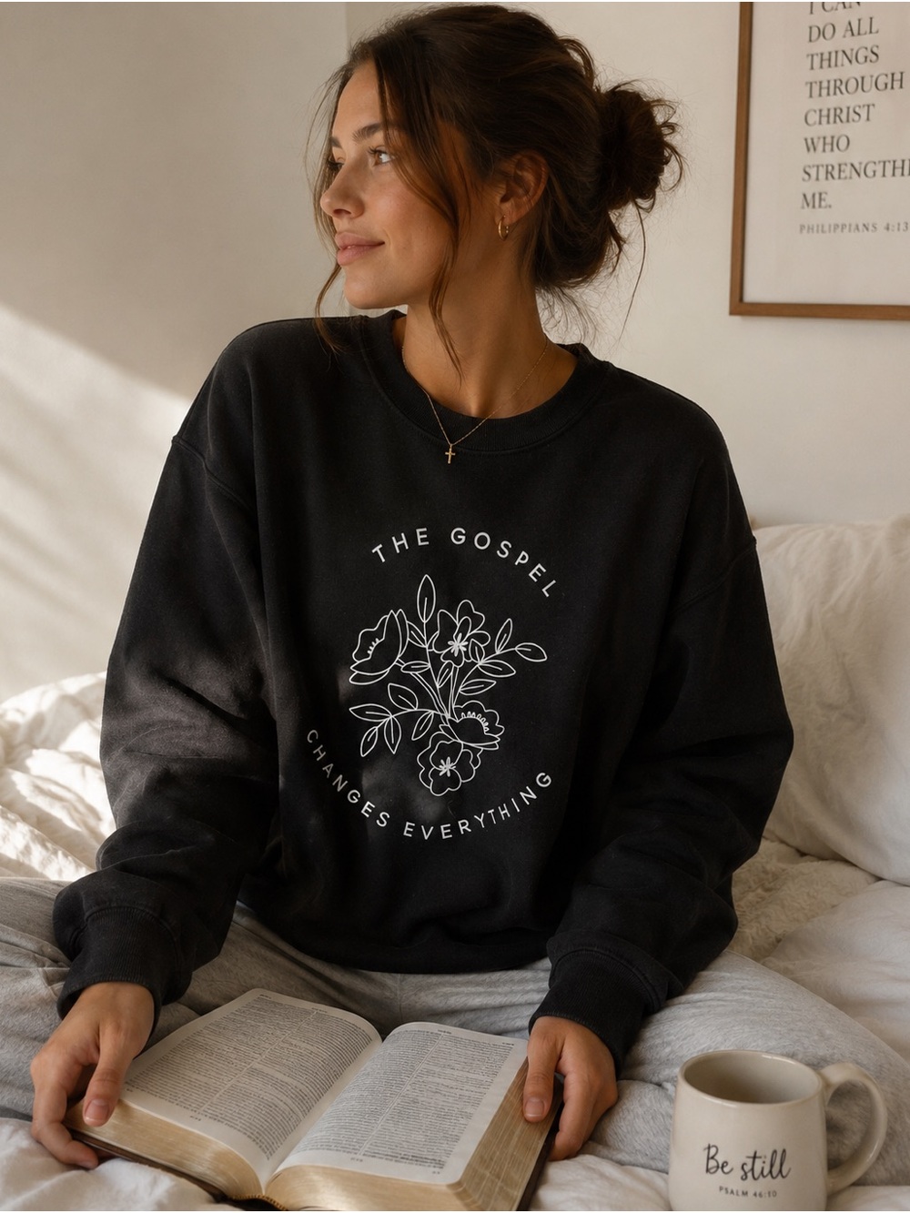 The Daily Grace Co. ‘The Gospel Changes Everything’ Black Graphic Crewneck